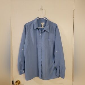 Liz Claiborne Light Blue Casual Button Down Shirt